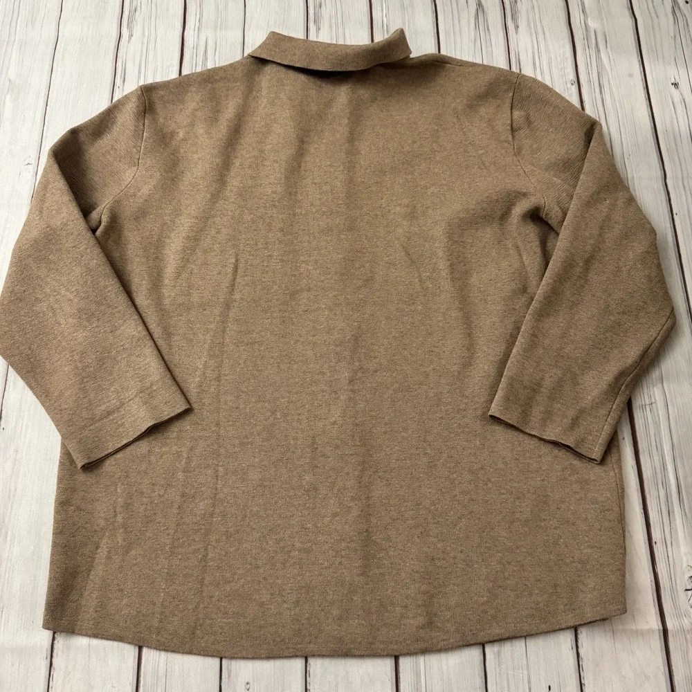 Quince Large Eco-Knit Milano Stitch Oversized‎ Shirt Jacket Taupe Outerwear